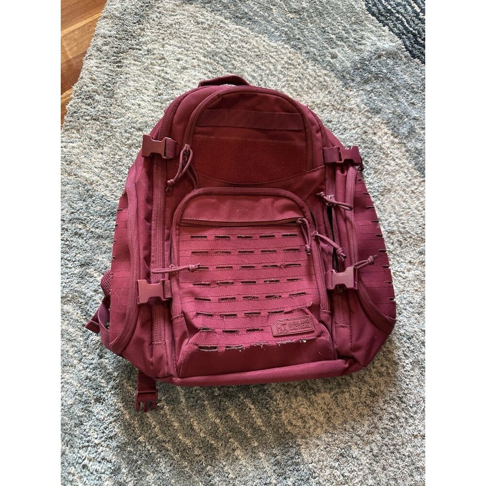 Highland Tactical Backpack Magenta Large Laser Cut MOLLE Daypack Outdoor Gear
